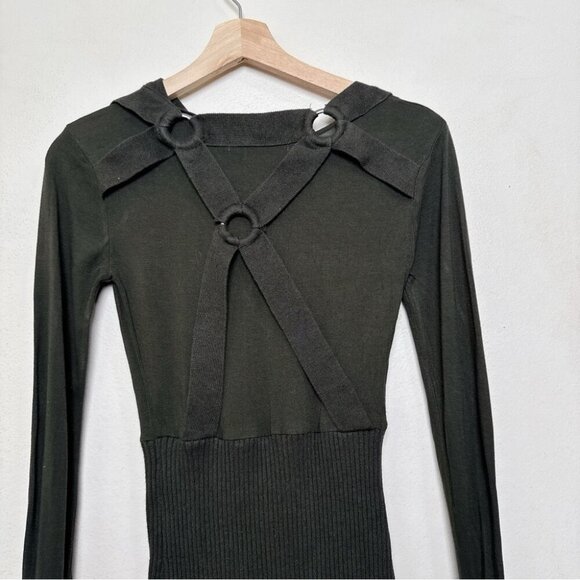 LAMB by Gwen Stefani Womens Small Military Gorp Core Mini Ribbed Dress - Picture 11 of 13